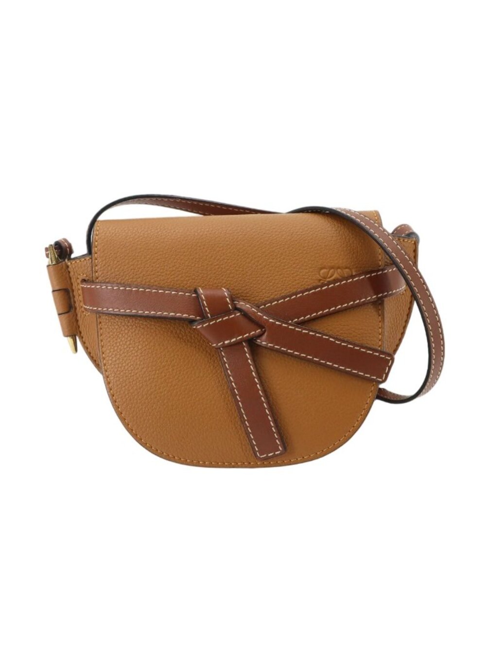 Loewe Gate Dual Mini Shoulder Bag Leather Brown Gold